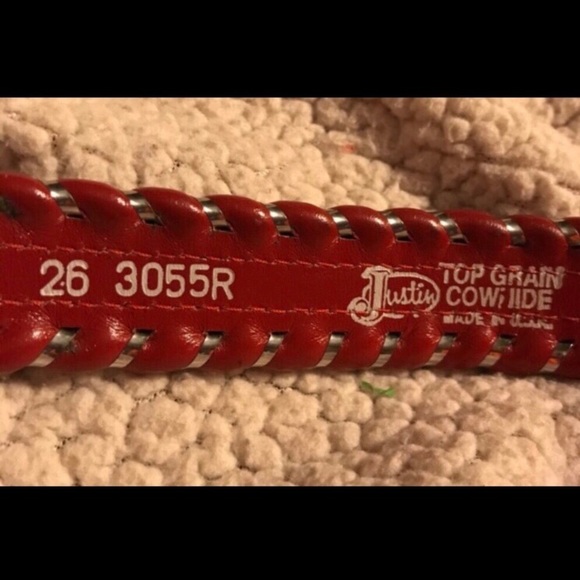 JUSTIN TOP GRAIN COWHIDE BELT WITH CRUMRINE BUCKLE main image 8